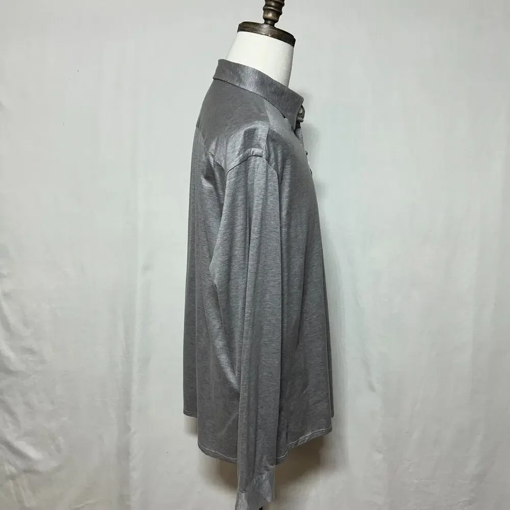 Eton Shirt Mens 3XL Gray Long Sleeve Button Up‎ Dress Casual Single Jersey NWT